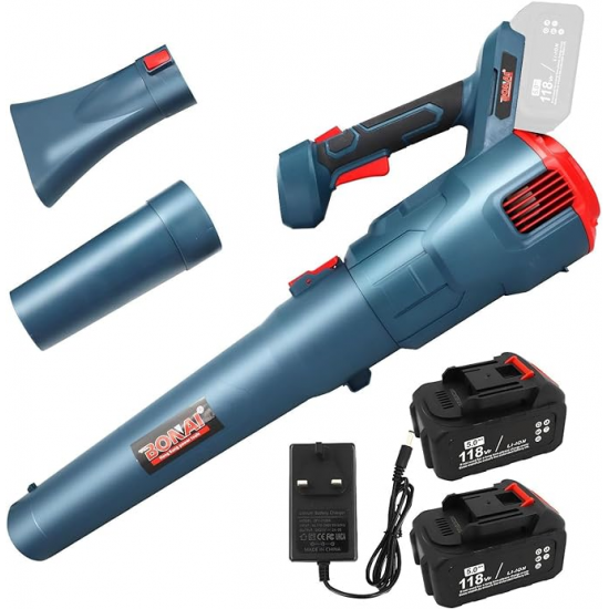 BOSS Electric Leaf Blower With 2 Rechargeable Batteries (118V)