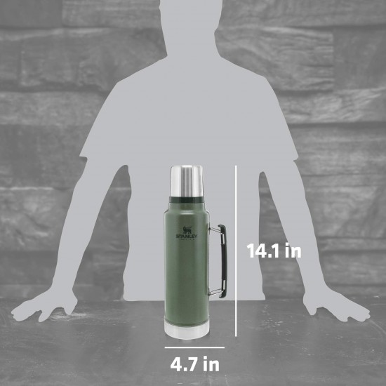 Stanley Classic Legendary Vacuum Insulated Bottle Hammertone (Green) 1.1qt