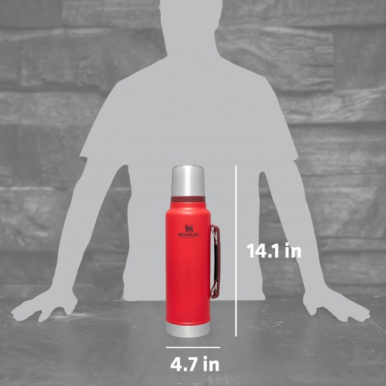 Stanley Classic Legendary Vacuum Insulated Bottle Hammertone (Red) 1.1qt