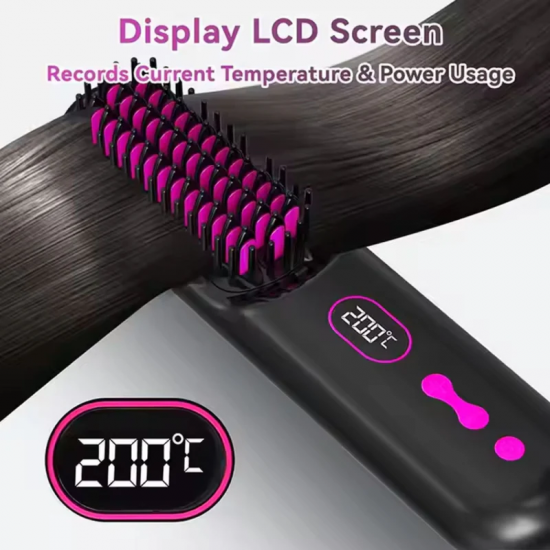 Rechargeable Wireless Electric Hair Straightener Comb