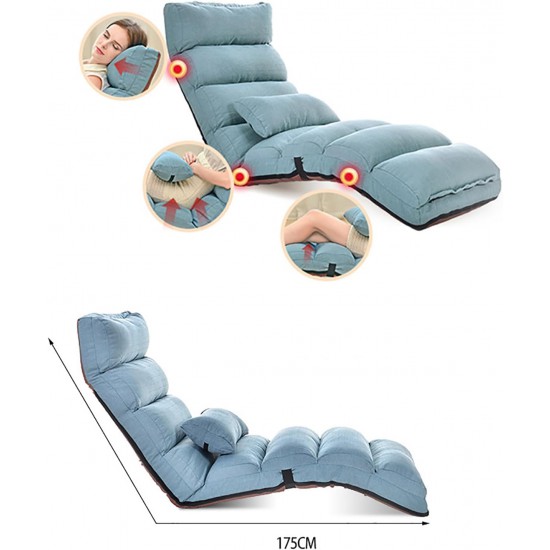 Foldable Lazy Sofa (Adjustable, Blue)