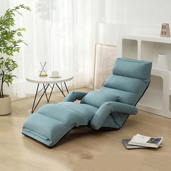 Foldable Lazy Sofa (Adjustable, Blue)