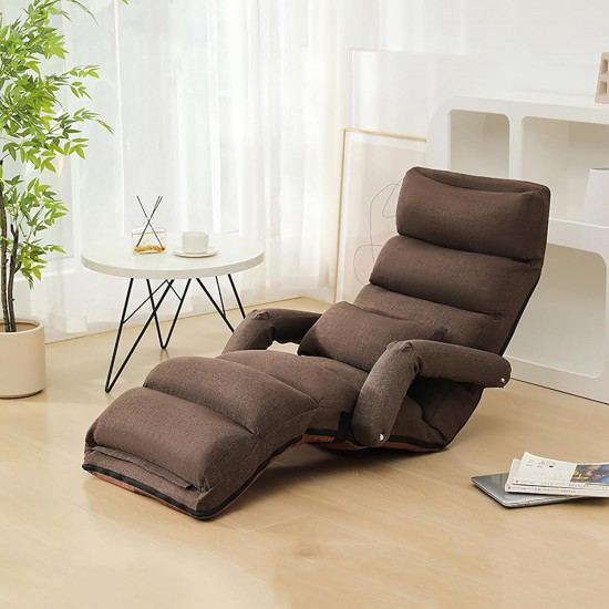 Foldable Lazy Sofa (Adjustable, Brown)