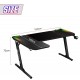 L1-160 L Shaped RGB Gaming Table With Wireless Charging And USB Hub (Black)