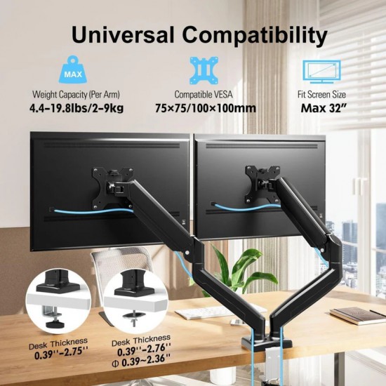 Dual Monitor Desk Mount 13" to 32" (M10-24)