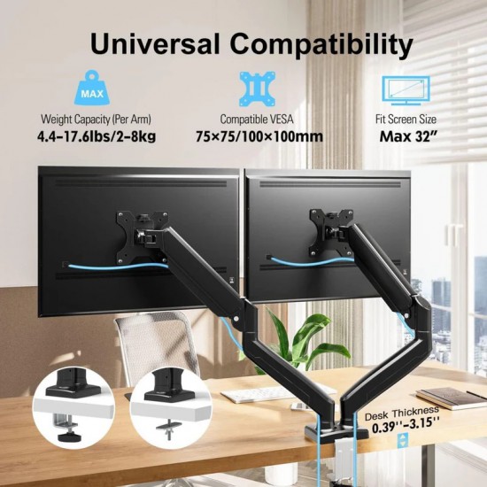 Dual Monitor Desk Mount 13" to 32" (M10-24)