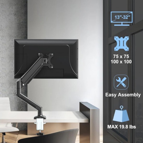 Single Monitor Desk Mount 13" to 32" (M10-12)