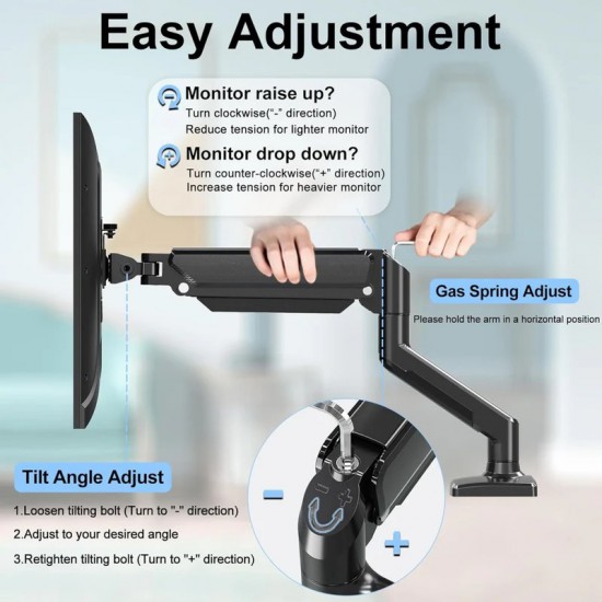 Single Monitor Desk Mount 13" to 32" (M10-12)