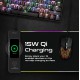 Vertux LED Gaming Mouse Pad | 15W Qi Wireless Charging Pad -Black