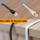 RANSOR CAT8 2m/6.5ft Premium Flat Ethernet Cable - White