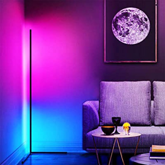 LED Corner Floor Lamp With Remote and Application 