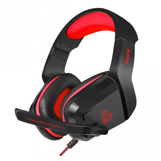 Vertux Gaming Shasta Ambient Noise Isolation Over-Ear Gaming Headset Red