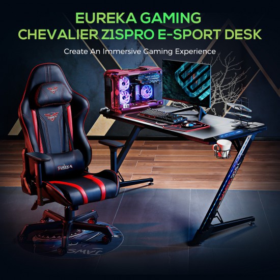 Eureka Ergonomic Z1-S PRO Gaming Desk With RGB Lights - Black ERK-Z1S-PRO-43B-V2