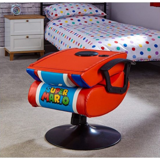 X-Rocker Nintendo Super Mario Pedestal Folding Chair with 2.1 Audio Built-In Mario Gaming Chair | 2020108