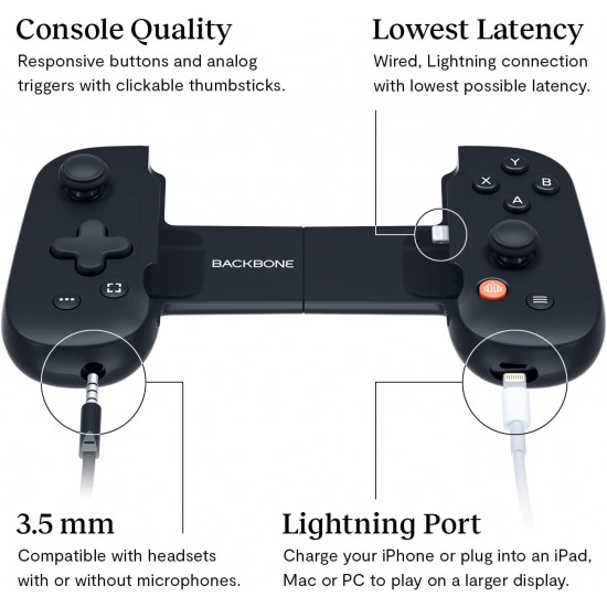 BACKBONE One Mobile Gaming Controller for iPhone (Lightning) - Turn Your  iPhone into a Gaming Console - Play Xbox, PlayStation, Call of Duty