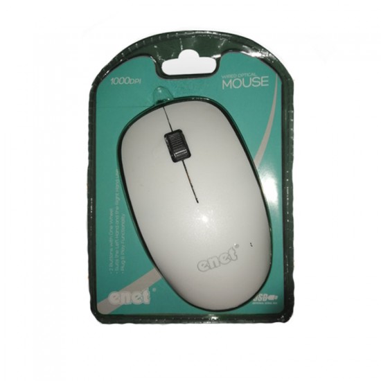 Enet G636 Wired Optical Mouse - White