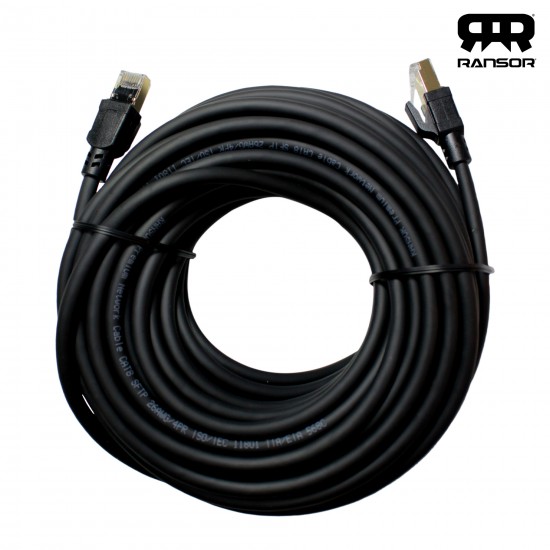 RANSOR CAT8 15m/49ft Premium Ethernet Cable - Black