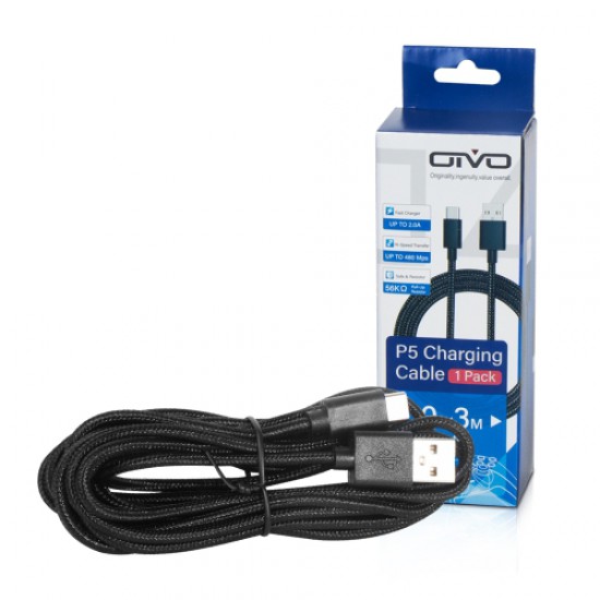 OIVO 3m1A USB Type-C Charging Data Cable for PS5 / Switch  / Xbox Series