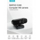  Rapoo C280 Webcam 2K HD With USB2.0 With Mic Rotatable Cameras For Live Broadcast Video Calling Conference With Cover