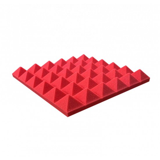 MASTERMIND PYRAMID ACOUSTIC STUDIO FOAM- SOUNDPROOFING ? RED COLOR ? PYRAMID STYLE PANELS