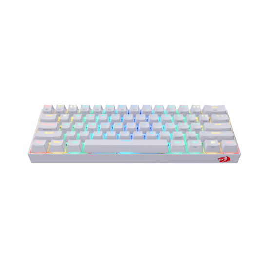 Redragon K530 (White) Draconic 60% Compact RGB Wireless Mechanical Keyboard, 61 Keys Tenkeyless Designed 5.0 Bluetooth Gaming Keyboard with Tactile Brown Switches and 16.8 Million RGB Lighting for PC, Tablet, Cell Phone