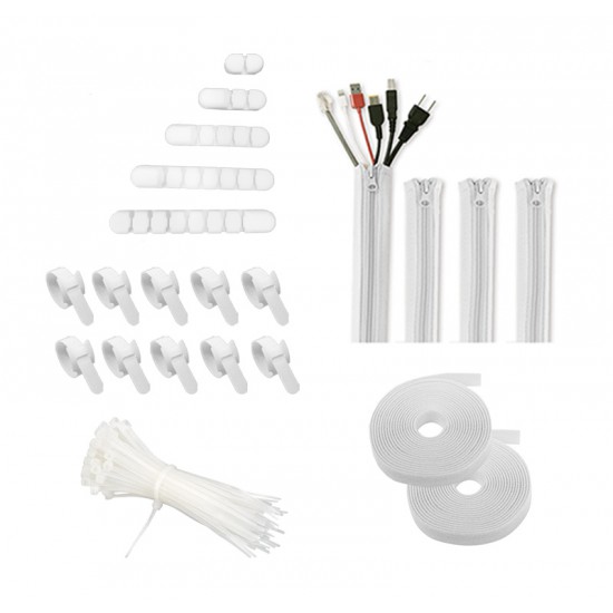 Cable Management Cable Clips, 10 PCS, White - Self-Adhesive Cable