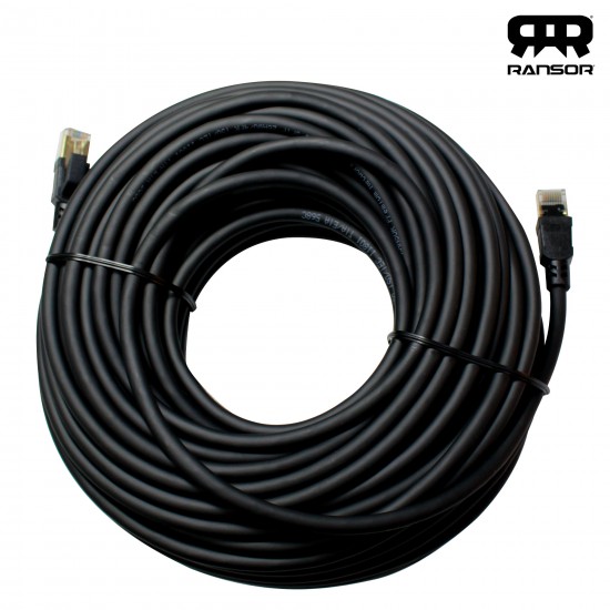 RANSOR CAT8 30m/100ft Premium Ethernet Cable - Black