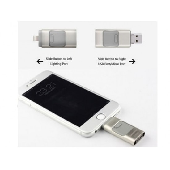 i-Flash Drive 256GB Dual Storage USB-A & USB-C for iOS, Android & Windows