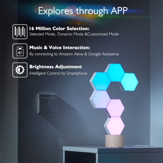 Cololight Pro ? Smart LED Light Panels ? 6 pcs ? Colour Changing Mood Lighting with 16 Million RGB Colours ? Works with Alexa and Google Assistant