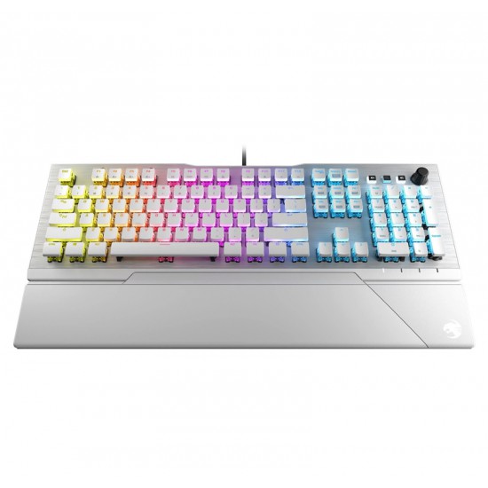 ROCCAT VULCAN 122 AIMO TACTILE BROWN SWITCH MECHANICAL GAMING, KEYS 104, 3MM SWITCH, KEYBOARD, RGB LIGHTING, ARCTIC WHITE