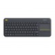 Logitech k400 Plus Wireless Touch Keyboard (Arabic & English, Black)