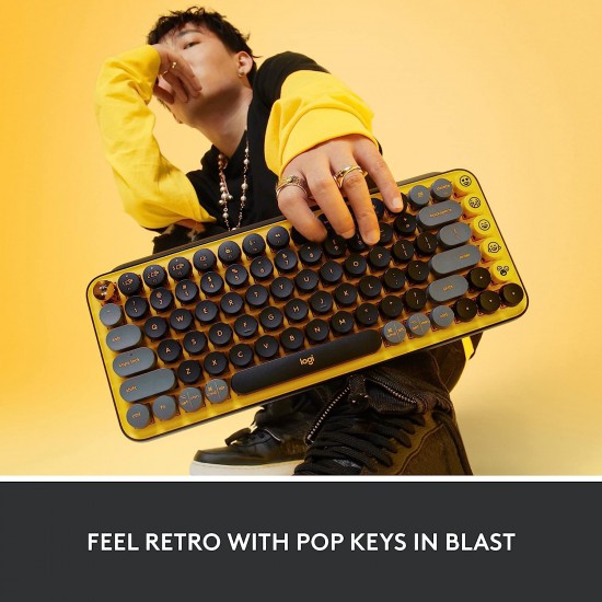 Logitech POP KEYS Wireless Mechanical Keyboard (English, Blast)