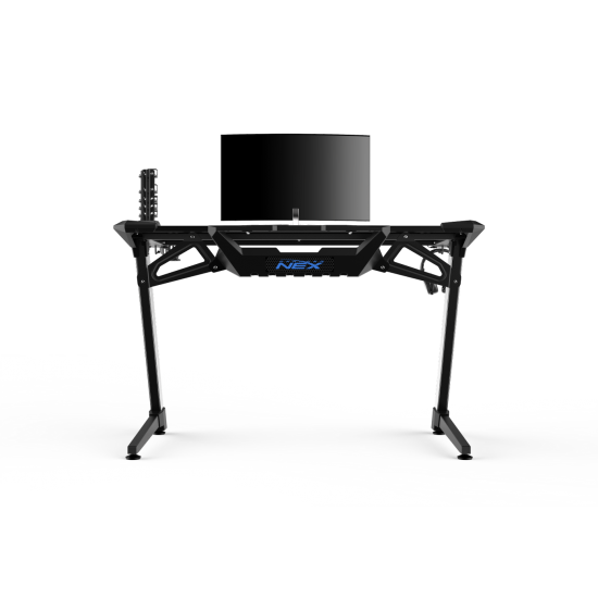 DXRacer NEX Gaming Desk - Black/Silver/Blue Model TG-GDN001-NS-1