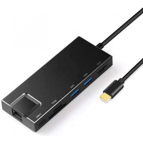 Onten USB-C to HDMI + USB 3.0 + SD/TF + RJ45 + PD Charging Converter | Docking Station | OTN-9180 | 4K