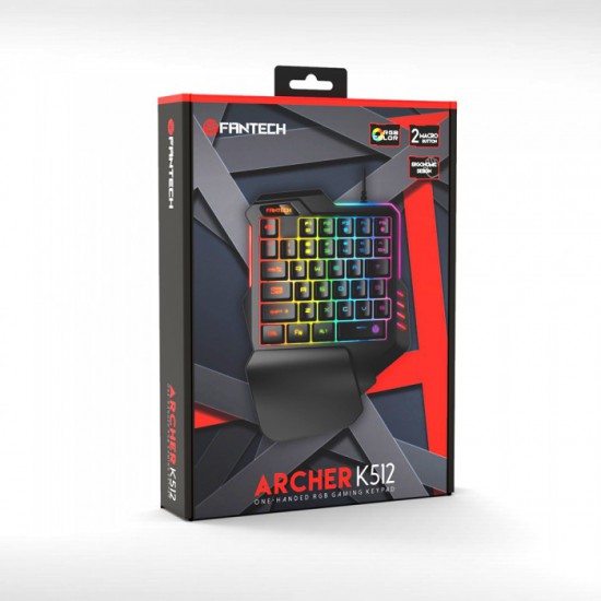 Fantech ARCHER K512 Rgb Backlights One-Hand Ergonomic Gaming Keyboard