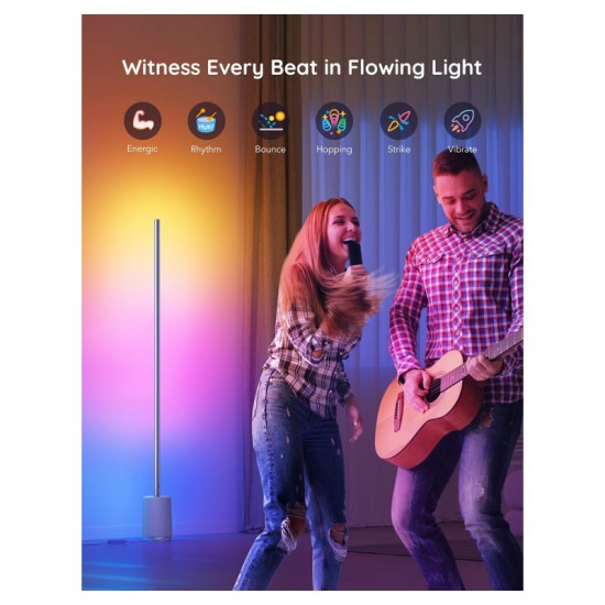 Govee Lyra Smart Corner Floor Lamp, Cutting-Edge RGBIC Technology, Futurist Modern Lamp, 25+ Fascinating Lighting Presets, Reactive Music Modes, Creative DIY Mode, Effortless Voice Control