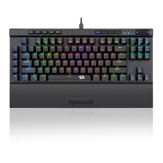 Redragon K587 MAGIC-WAND 87 Keys Compact RGB TKL Mechanical Gaming Keyboard, Type-C Keyboard with 9 Onboard Macro Keys, Detachable Wrist Rest