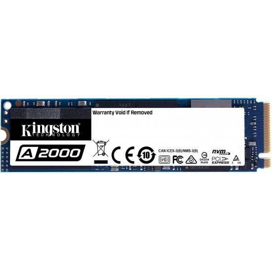 Kingston 500GB A2000 M.2 2280 NVMe Internal SSD PCIe Up to 2200 MB/s with Full Security Suite SA2000M8/500G