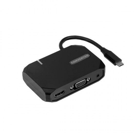 5-Port 5IN1 Type-C To HDTV USB3.0 VGA PD Audio Adapter Multi-Function Docking Station HUB Converter