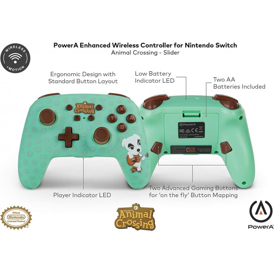 PowerA Enhanced Wireless Controller for Nintendo Switch - Animal Crossing K.K. Slider