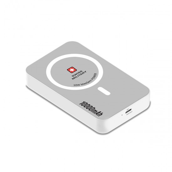 Swiss Military MagSafe Wireless Charging Power Bank - White (10000mAh)
