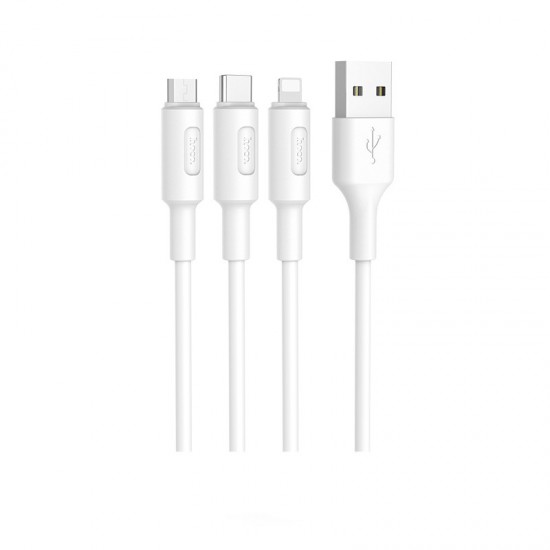 X.cell USB-A To USB-C / Lightning / Micro USB Cable 1.5m - White