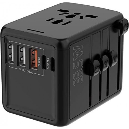 Swiss Military Power Station 33.5 W PD & QC Travel Charger - Black