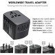 IBRAND International Travel Adapter, Worldwide Travel Charger with 3 USB+3.0A Type C Ports Power Converters for EU, UK, USA, AU, Europe & Asia, All-in-one Universal Wall Plug Multi-Outlets Electrical Adapter