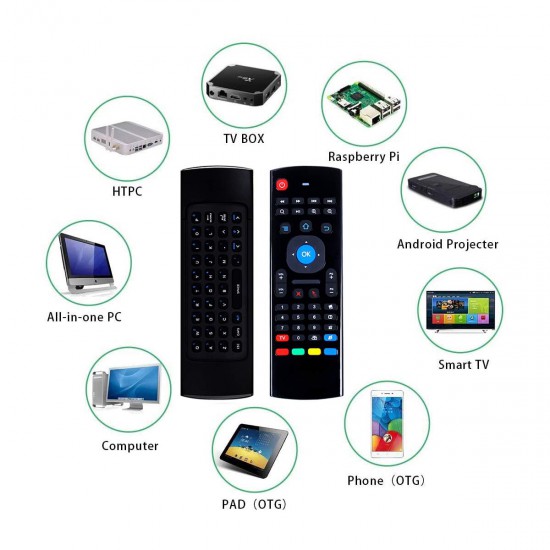Air Mouse Mini Wireless Keyboard (Arabic & English) Remote 2.4G Multifunctional Universal