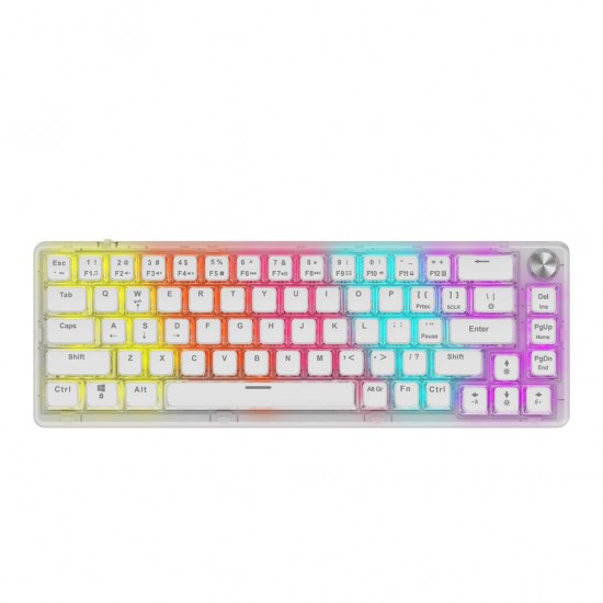 Porodo Gaming Pudding Keycaps Transparent Mechanical Keyboard (Red Switch, PDX223)