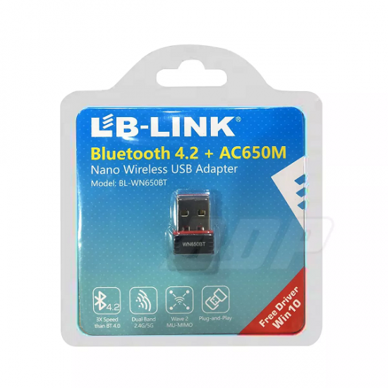 LB-LINK Bluetooth 4.2 + AC650M Wireless USB Adapter  (BL-WN650BT)
