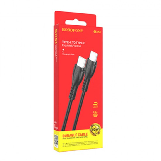 Borofone BX51 USB-C to USB-C Cable 1m - Black