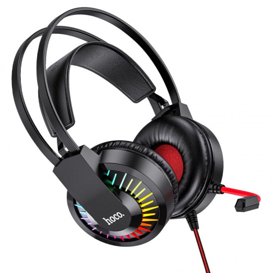 Hoco Stereo Gaming Headphone (Colorful LED, W105 - Red)