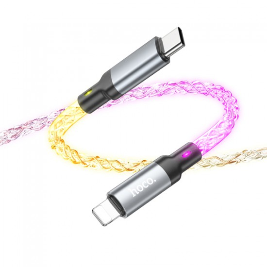 Hoco 3A USB-C to Lightning Luminous Data Cable (1m/3.2ft, U112)